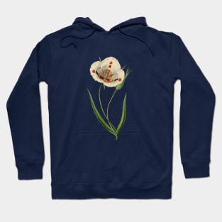 White botanical flower Hoodie